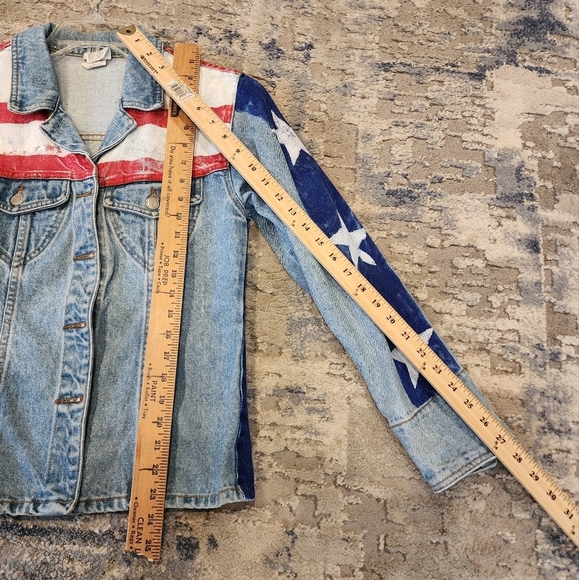 Moda Int'l Star stripes painted denim jacket marvel dr strange size small - Picture 10 of 16